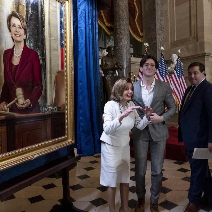 Pelosi portrait unveiled, historic 1st of a female speaker
